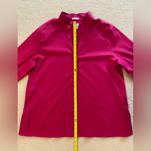 Chico's Vibrant Pink No Iron Popover Stretch Blouse - Picture 6 of 8